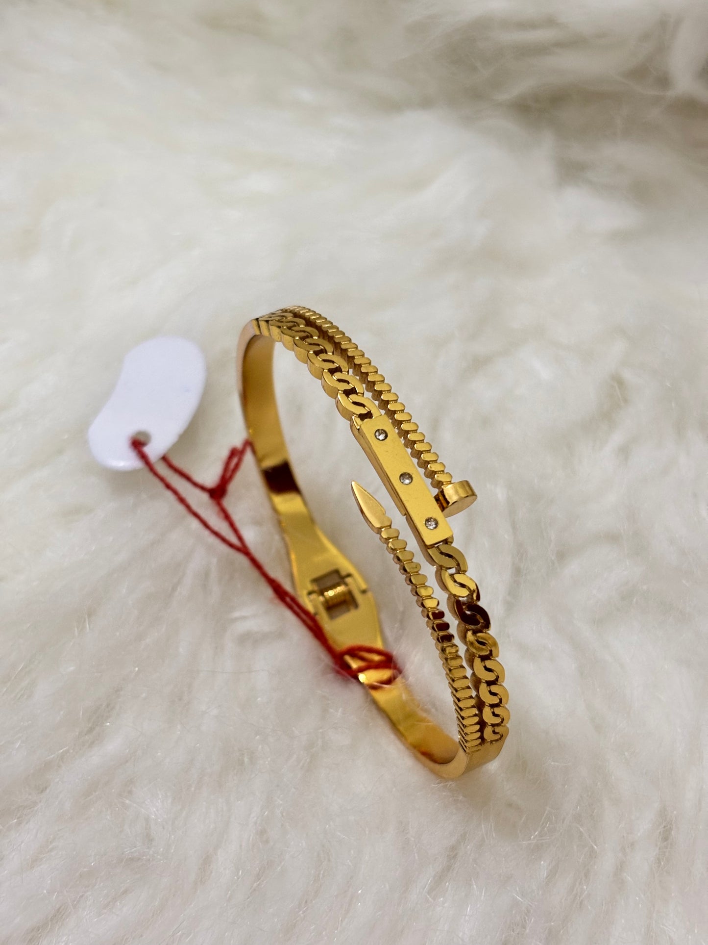 Anti-tarnish Nail Design Diamond bracelet