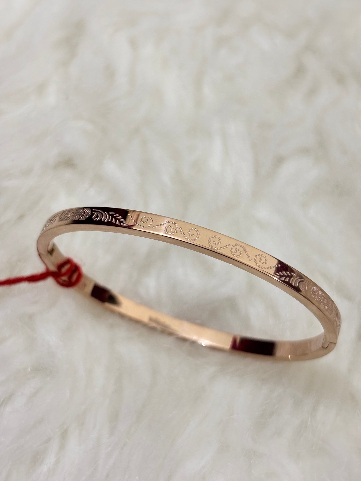 Anti-tarnish Rose Gold Dotted Flora Bracelet