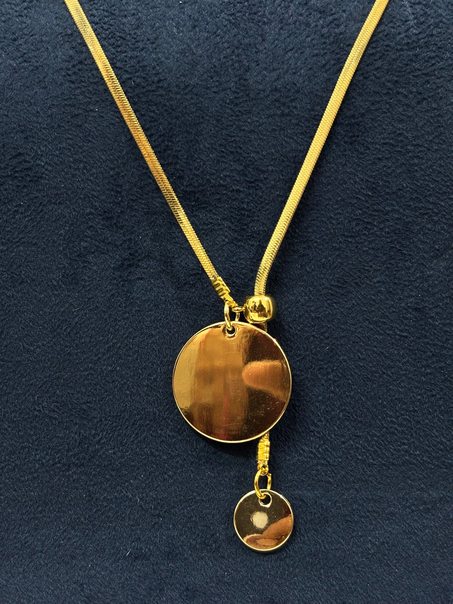 Anti tarnish Necklace | Multi Chain Disk Pendant