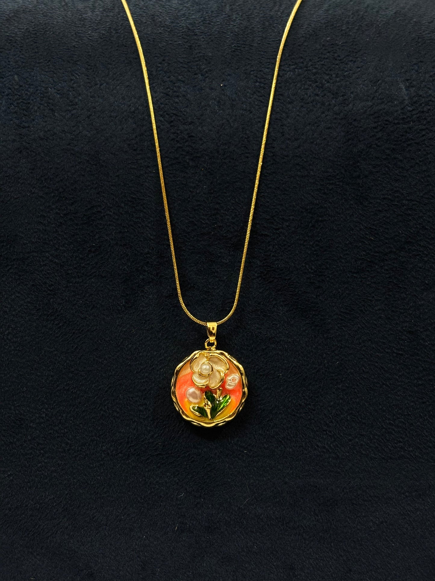Anti tarnish Necklace | Floral Garden Pendant
