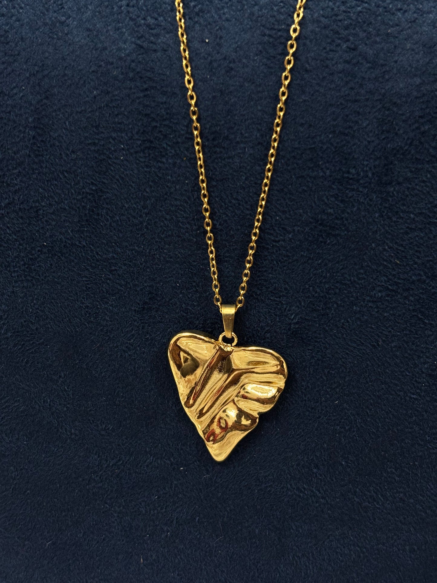 Anti tarnish Necklace | Hammered Heart Leaf Pendant