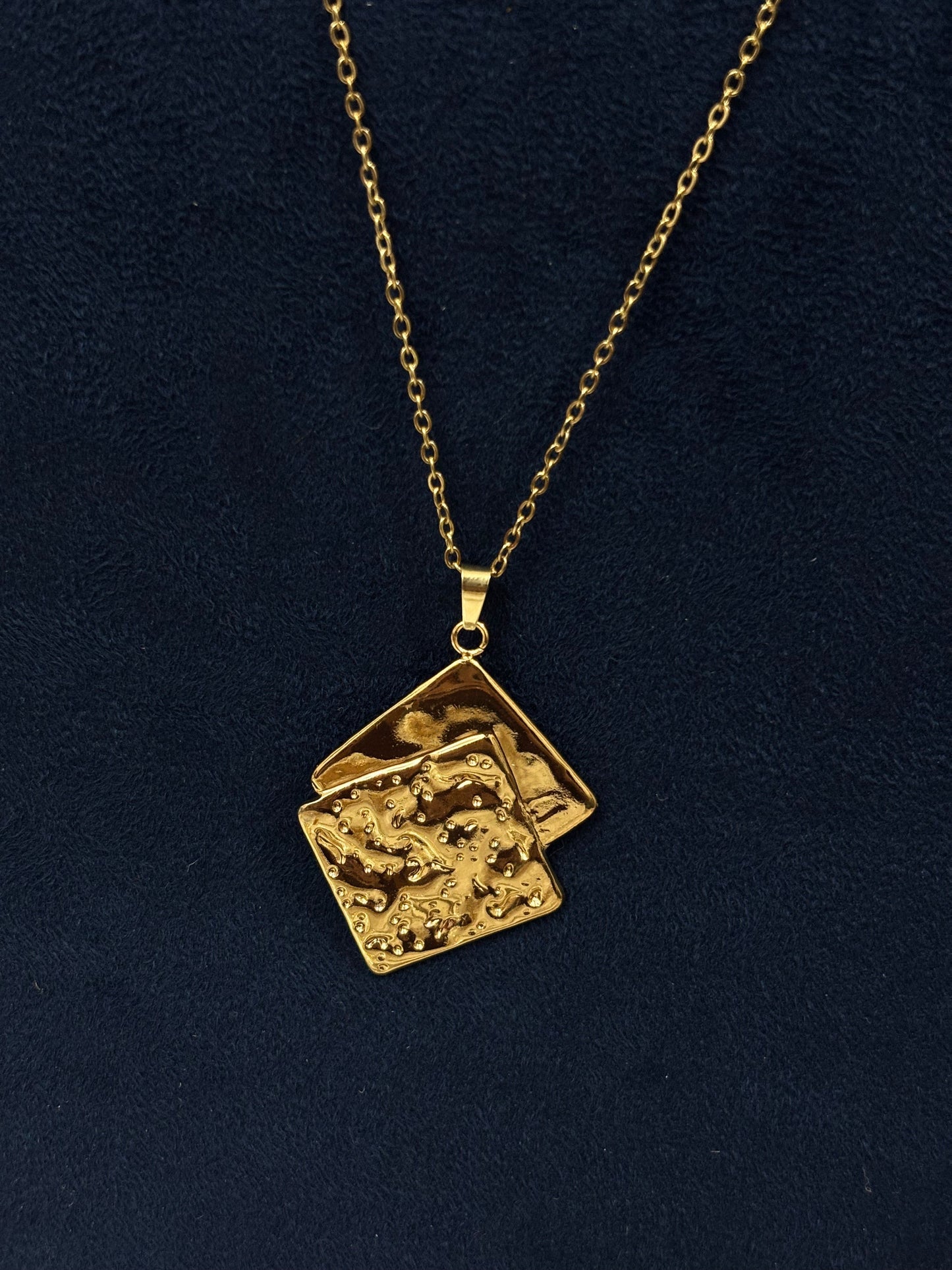 Anti tarnish Necklace | Hammered Sheet Pendant