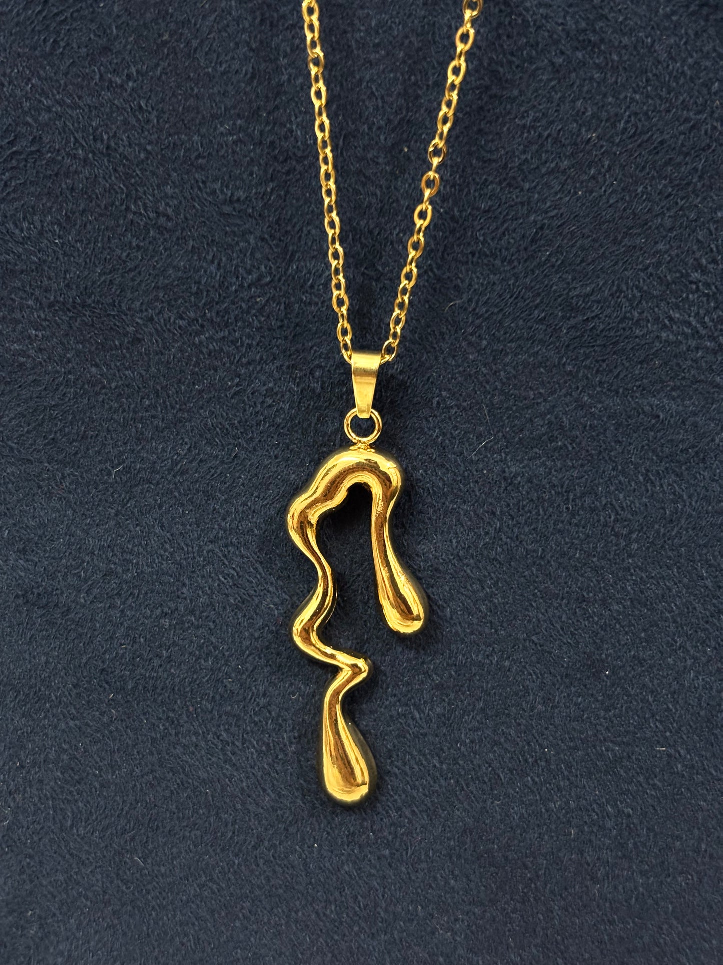 Anti tarnish Necklace | Molten Metal Pendant