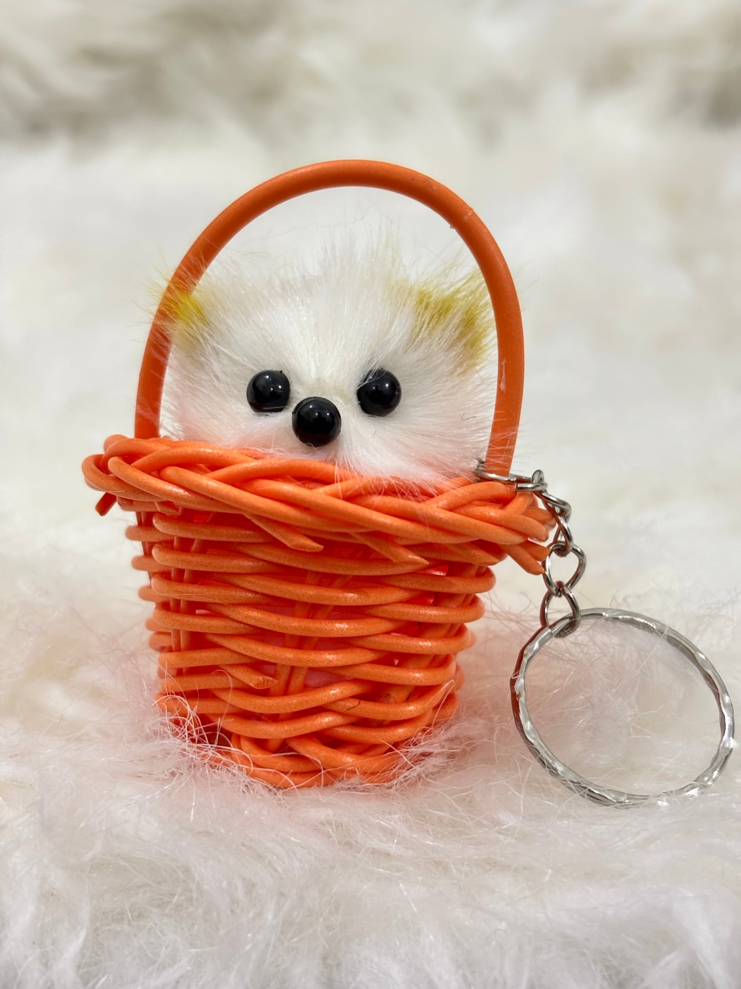 Basket Dogie Keychain Orange