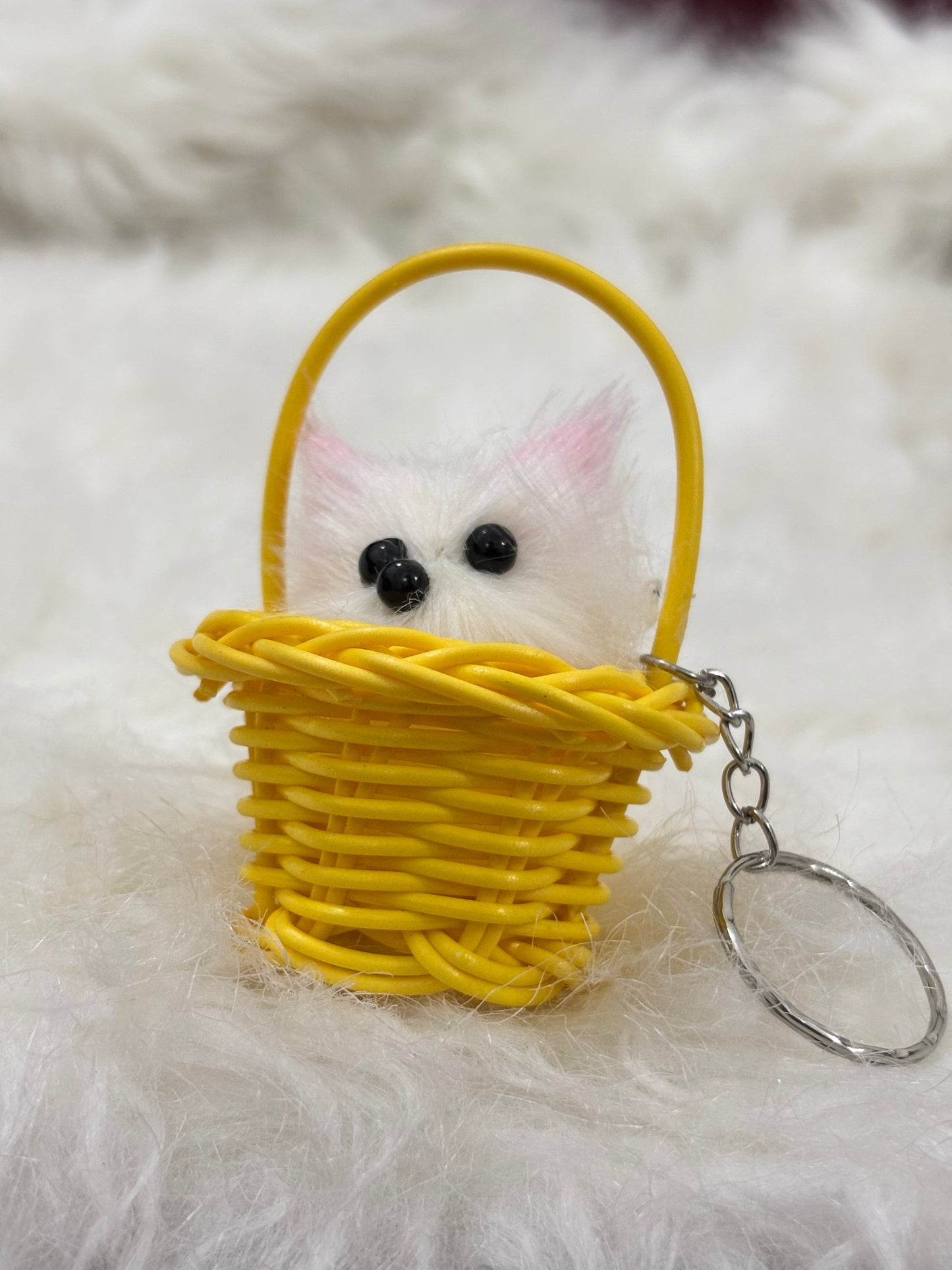 Basket Dogie Keychain Yellow
