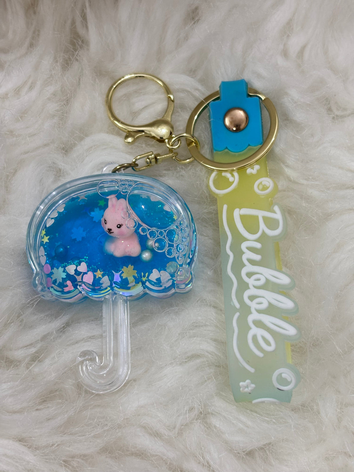 Blue Liquid Umberella Keychain