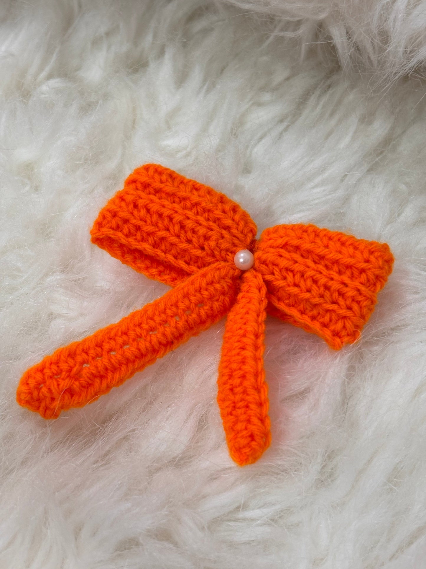 Bow Crochet Hairclip | Orange