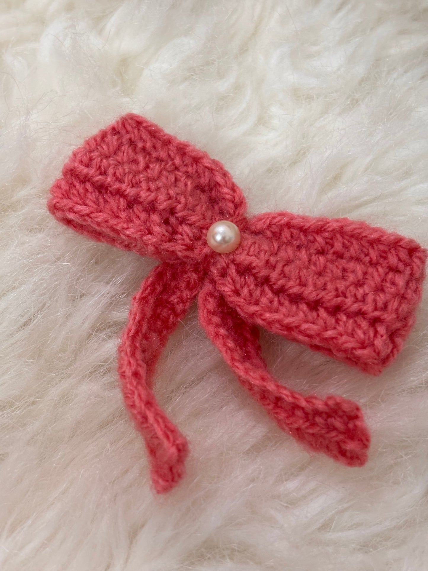 Bow Crochet Hairclip | Pink