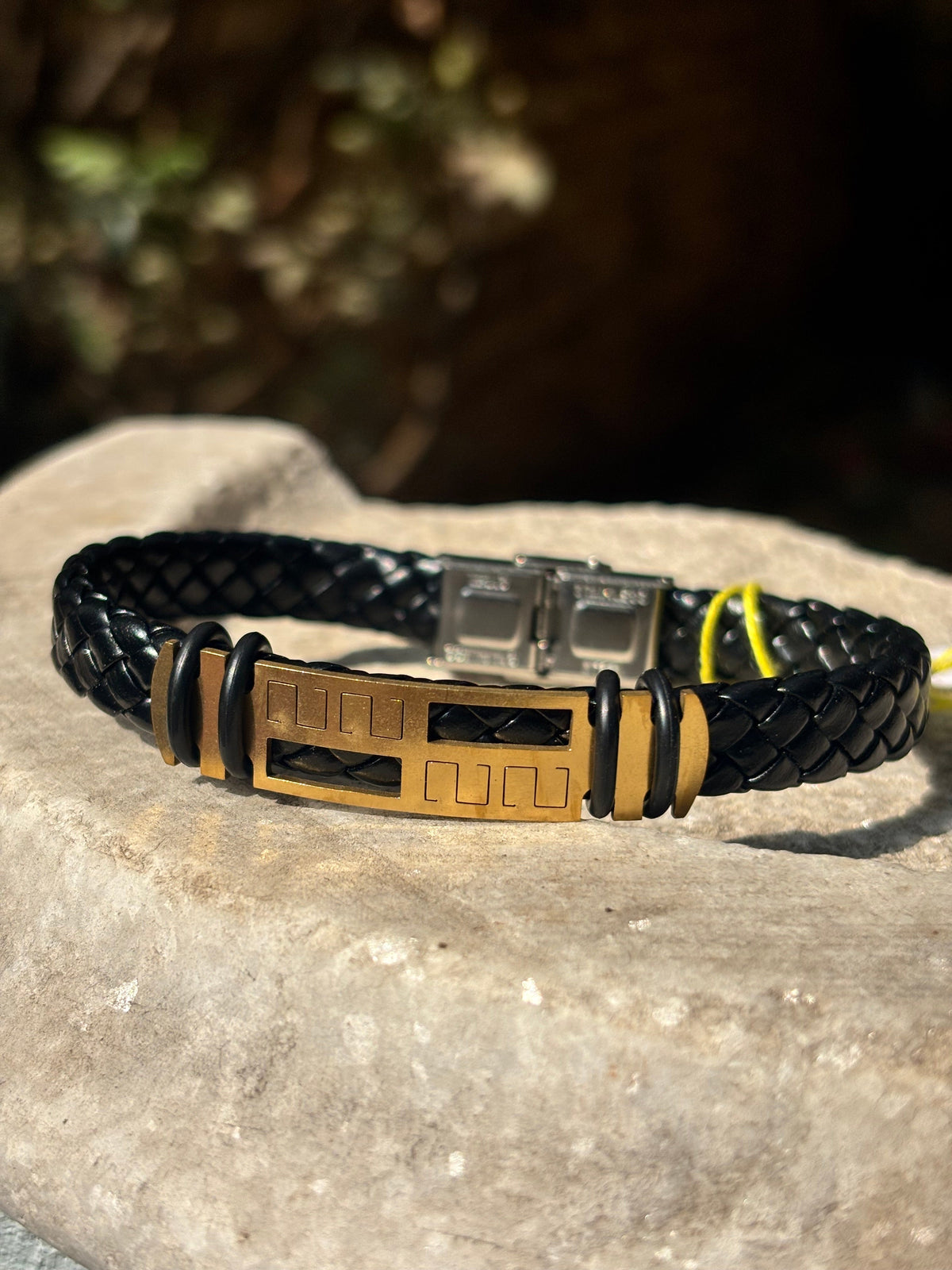 Mens Leather Bracelet | Box Design Braided Leather