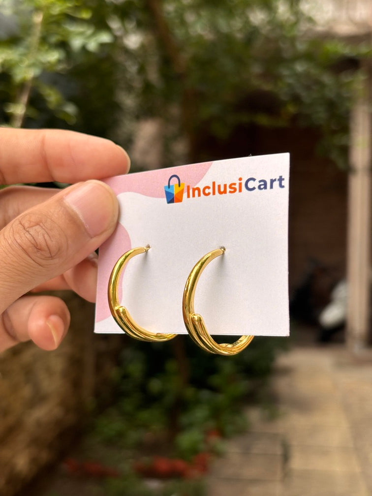 Classic Anti-Tarnish Gold Hoop Earrings for Everyday Wear