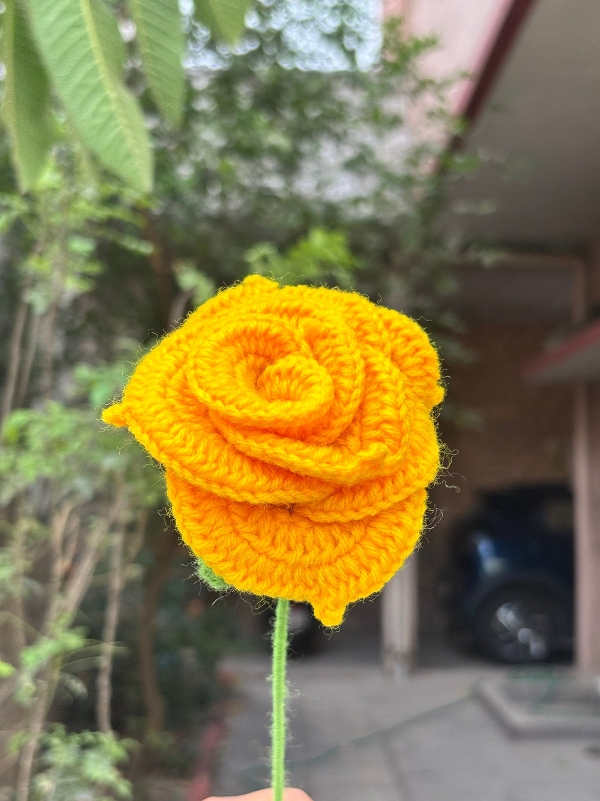 Crochet Flower Yellow Rose