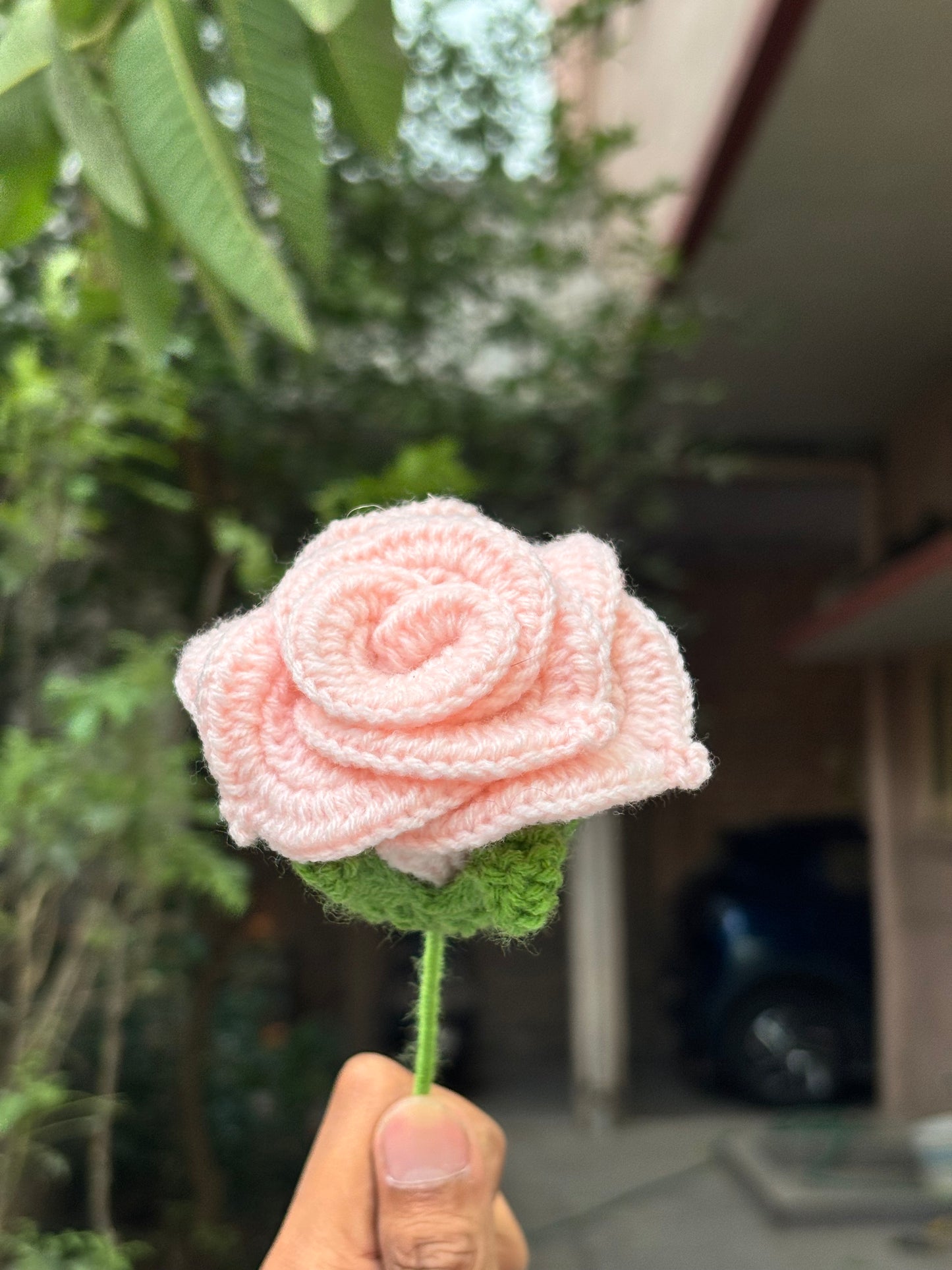 Crochet Flower | Baby Pink Rose