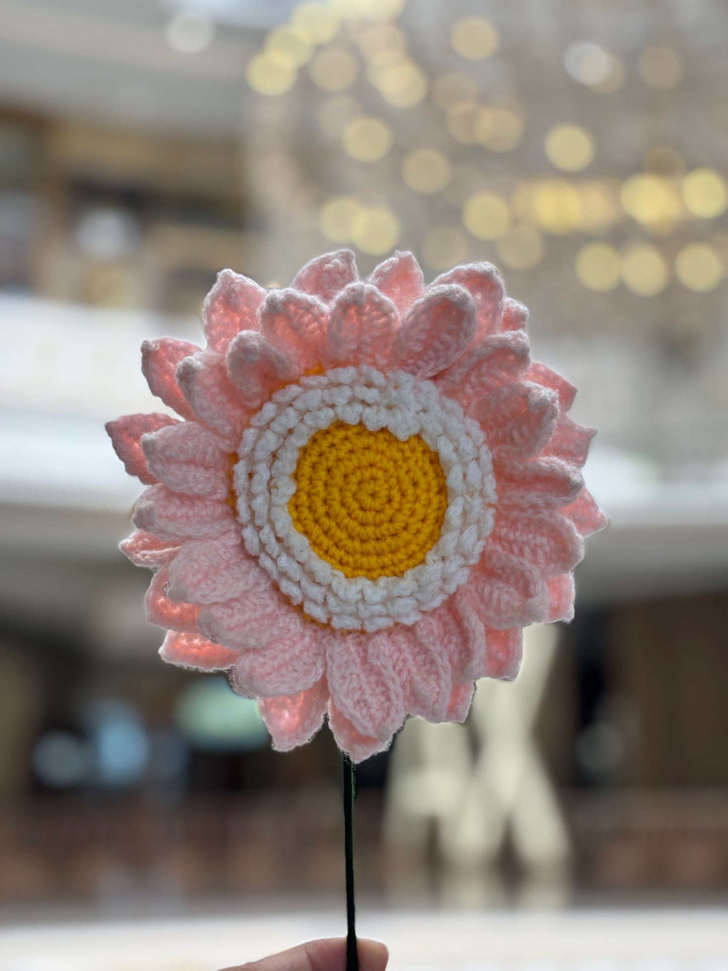 Crochet Flower | Sunflower Big | Baby Pink Shade