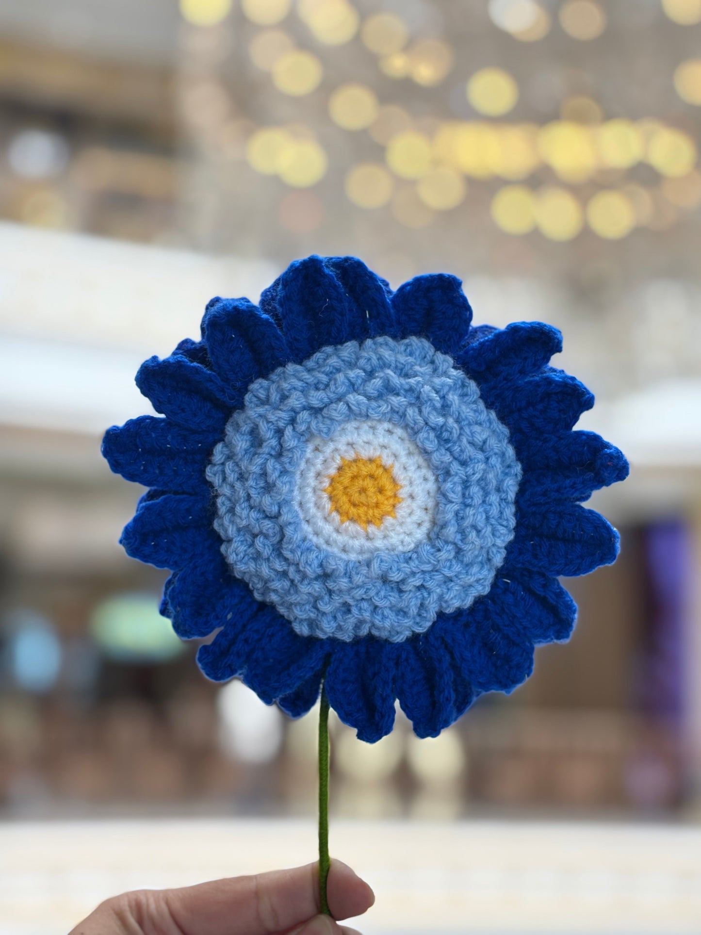 Crochet Flower | Sunflower Big | Blue Shade