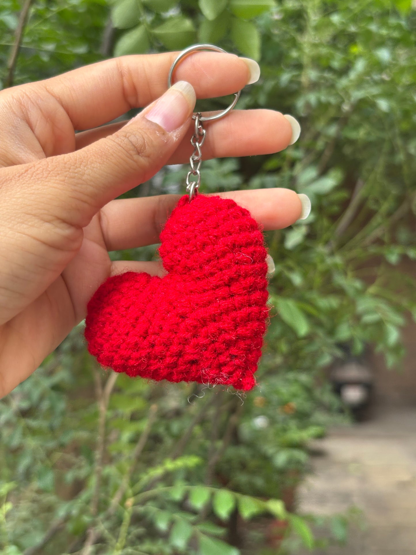 Crochet Keychain | Heart | Red
