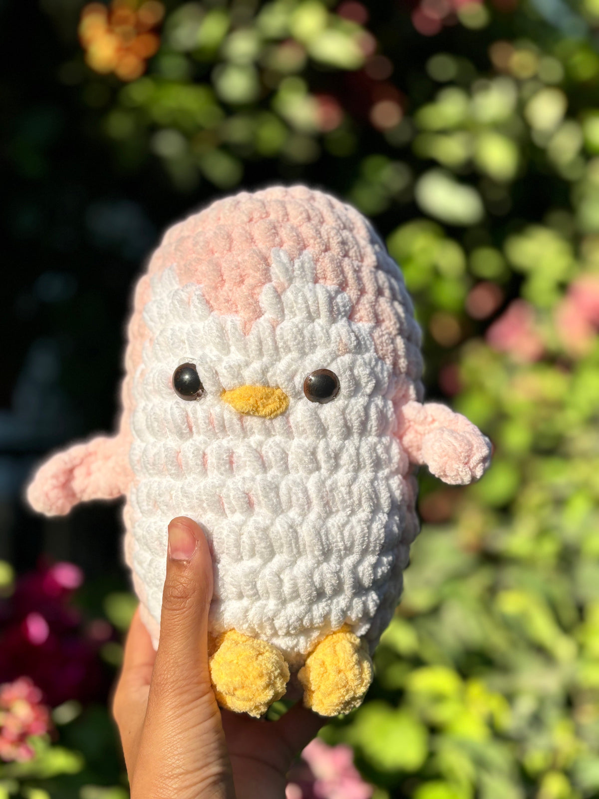 Crochet Plushie | White Baby Pink Penguin