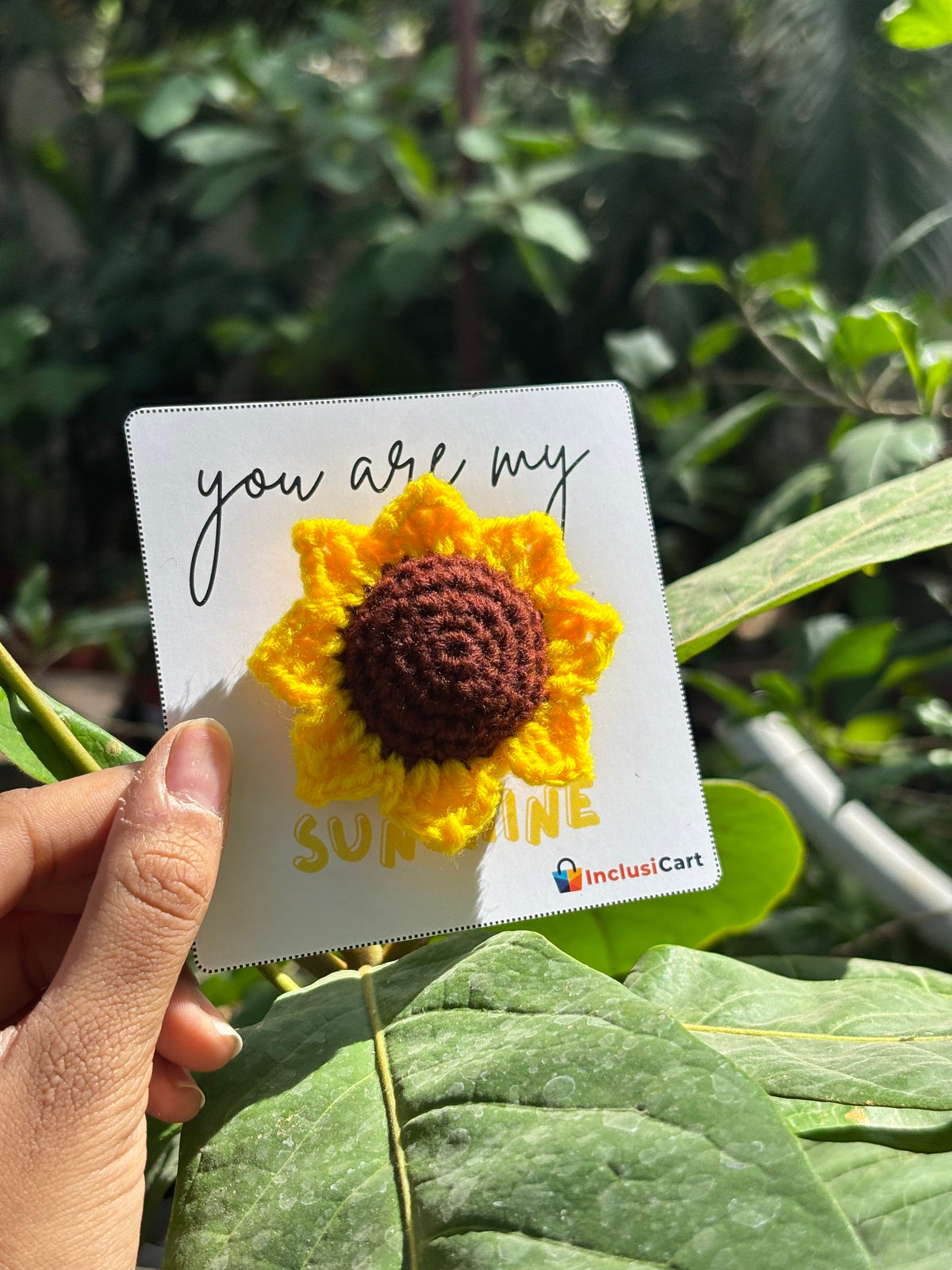 Crochet Flower Gift Card | Sunflower