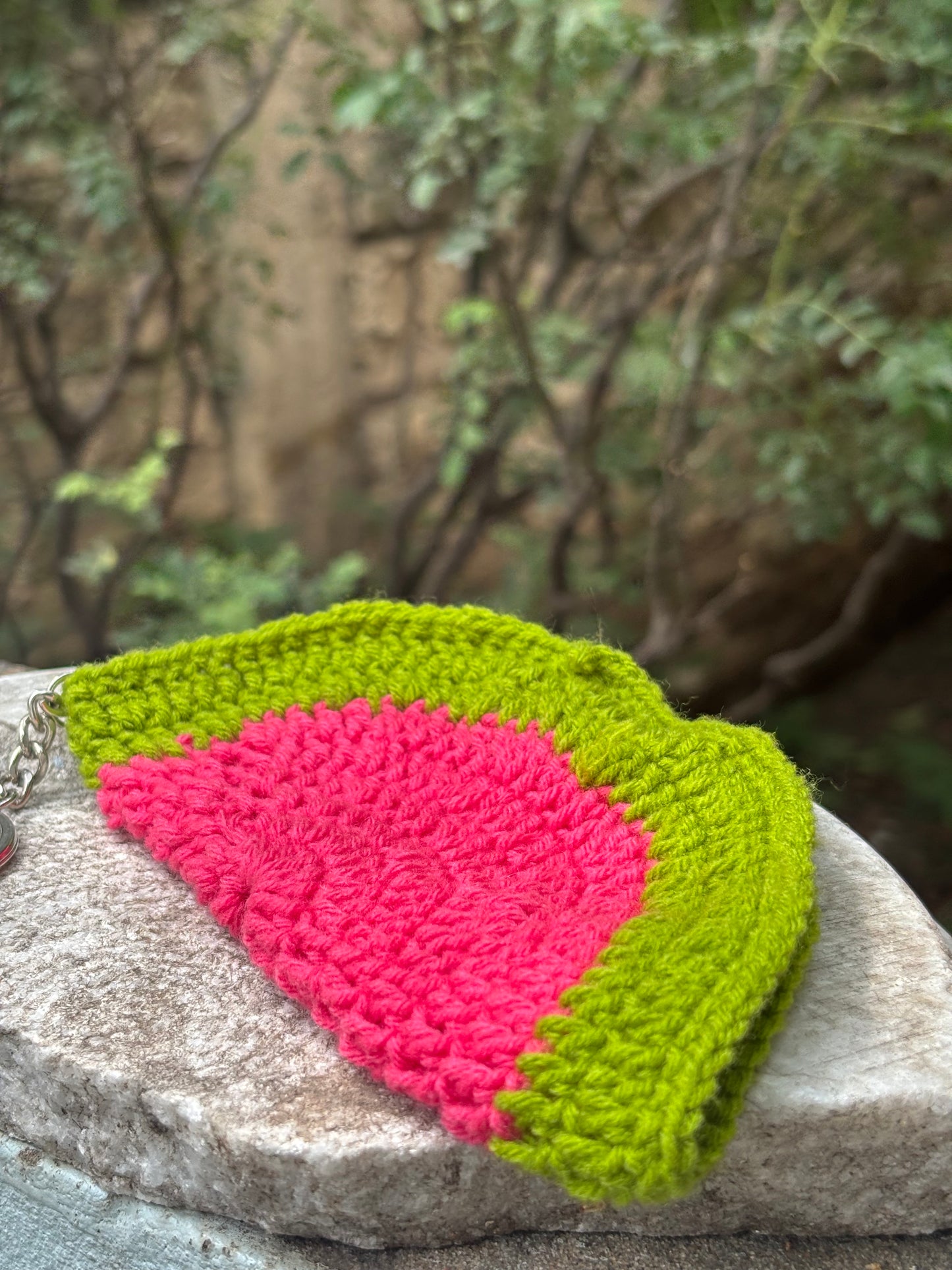 Crochet Sunglass Holder | Pink & Green