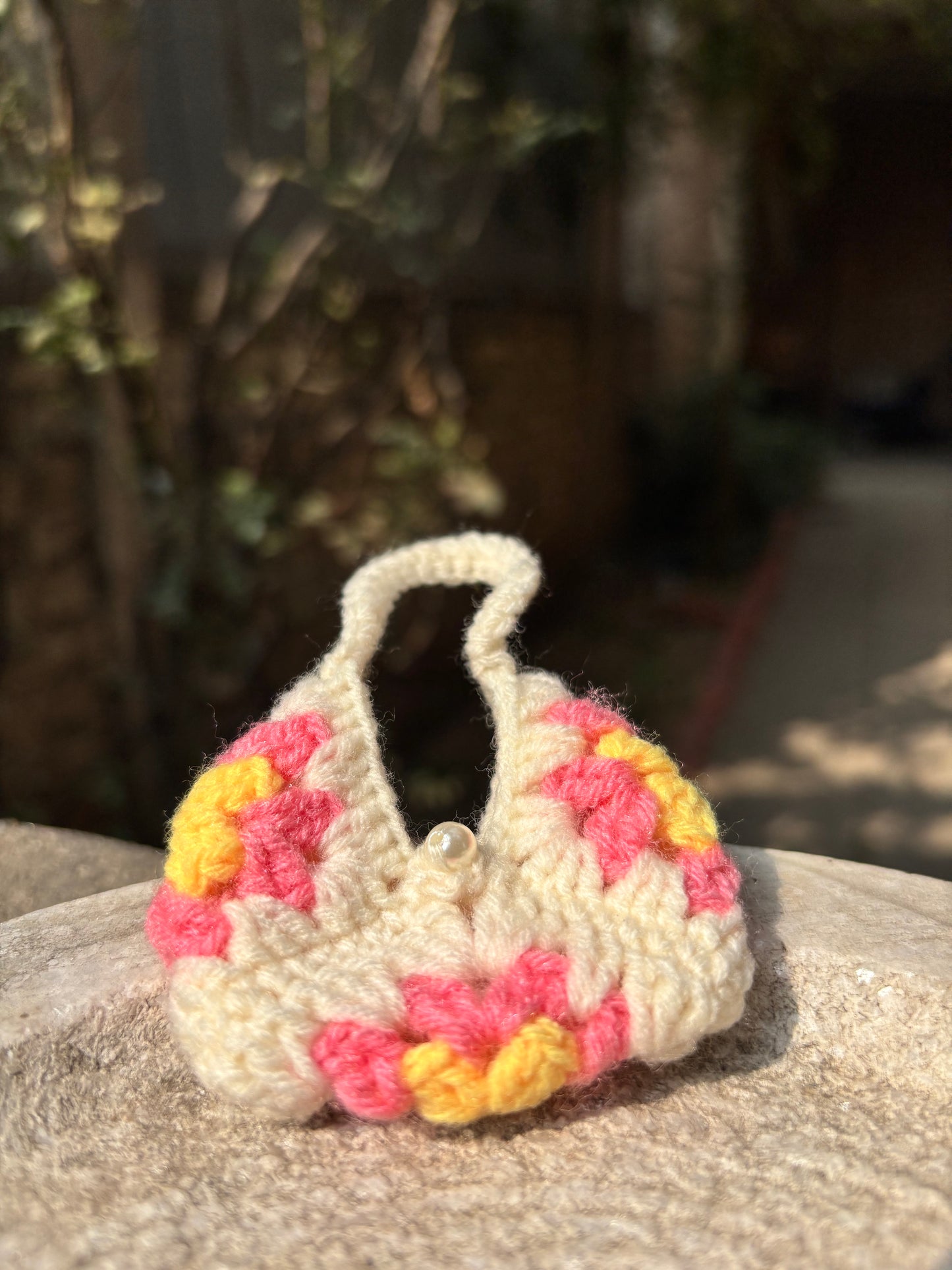 Crochet Mini Purse | Pink Flower