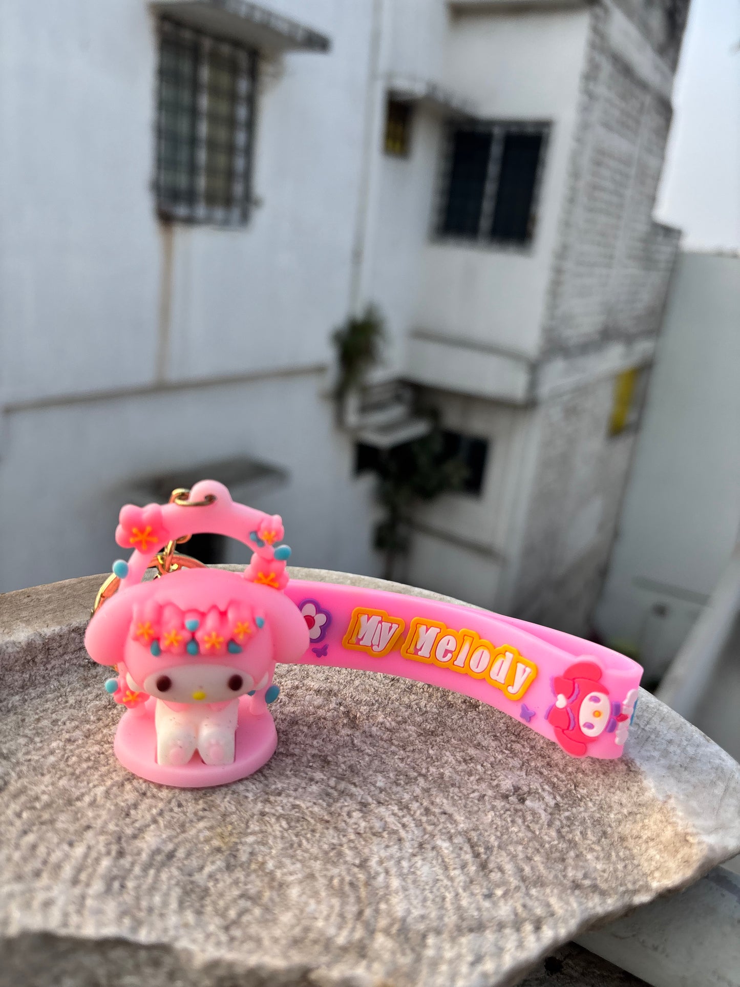 Keychain | Cute Pink Pet on Swing