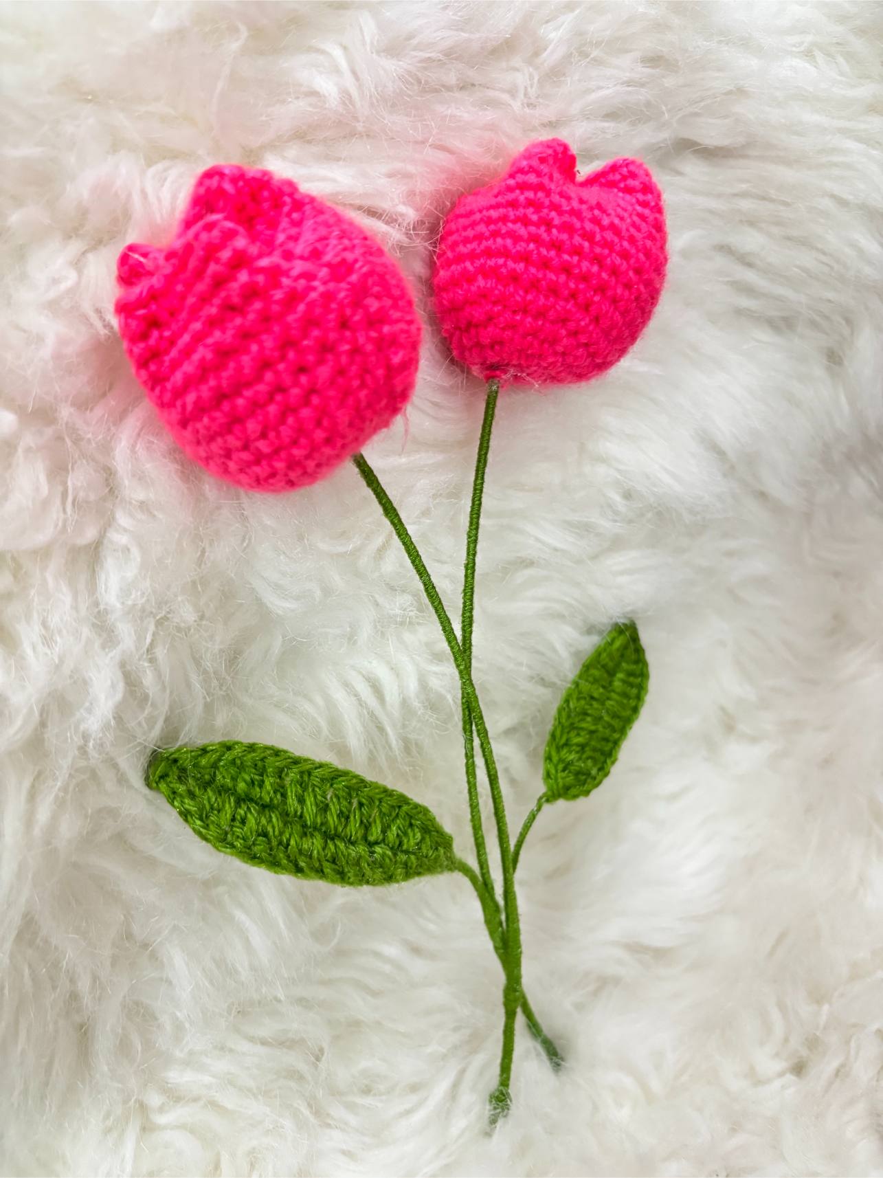 Tulip Crochet Flower | Dark Pink