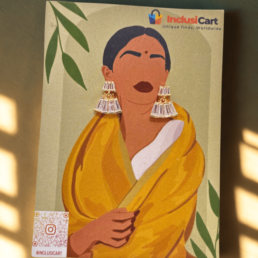 Deco Dazzle Drop Stud Earrings