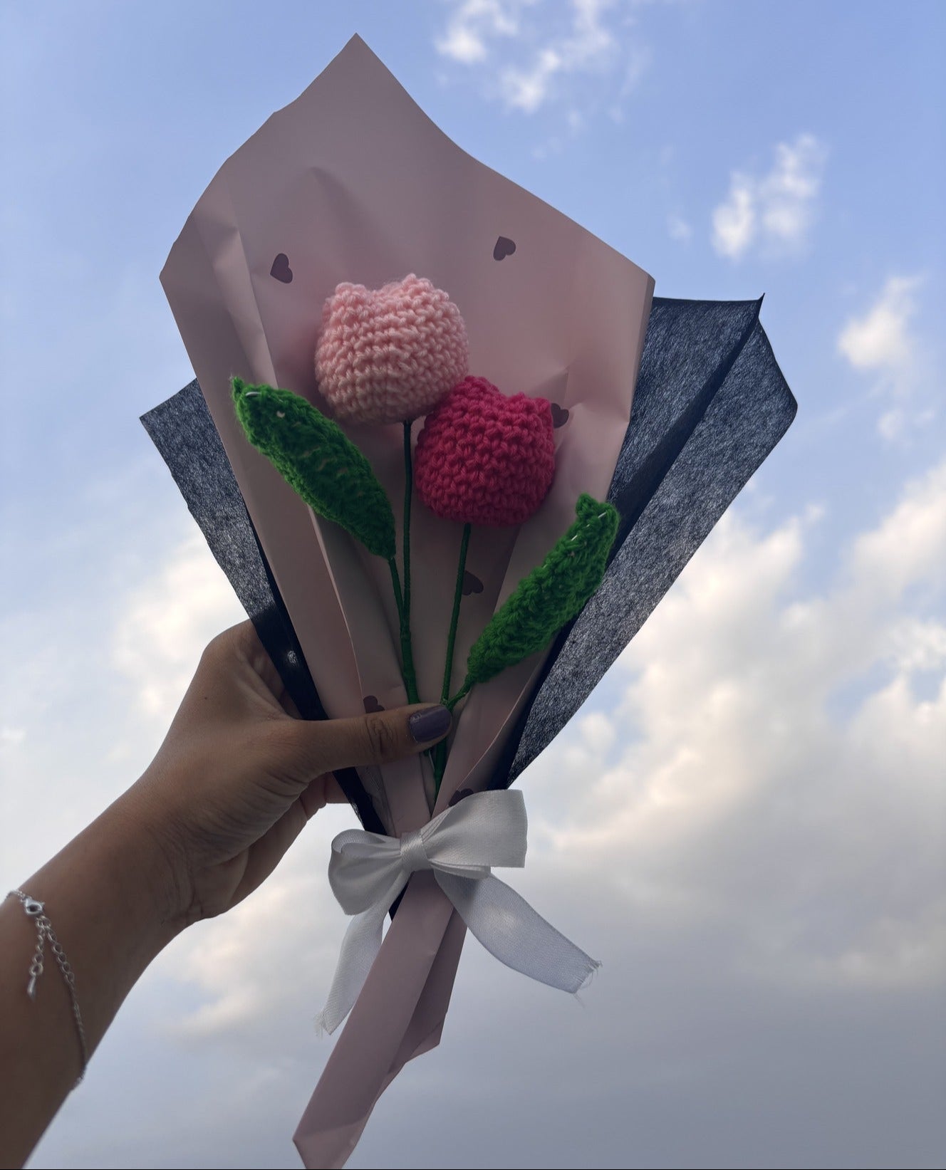 Crochet Bouquet | Dual Pink Tone Tulip