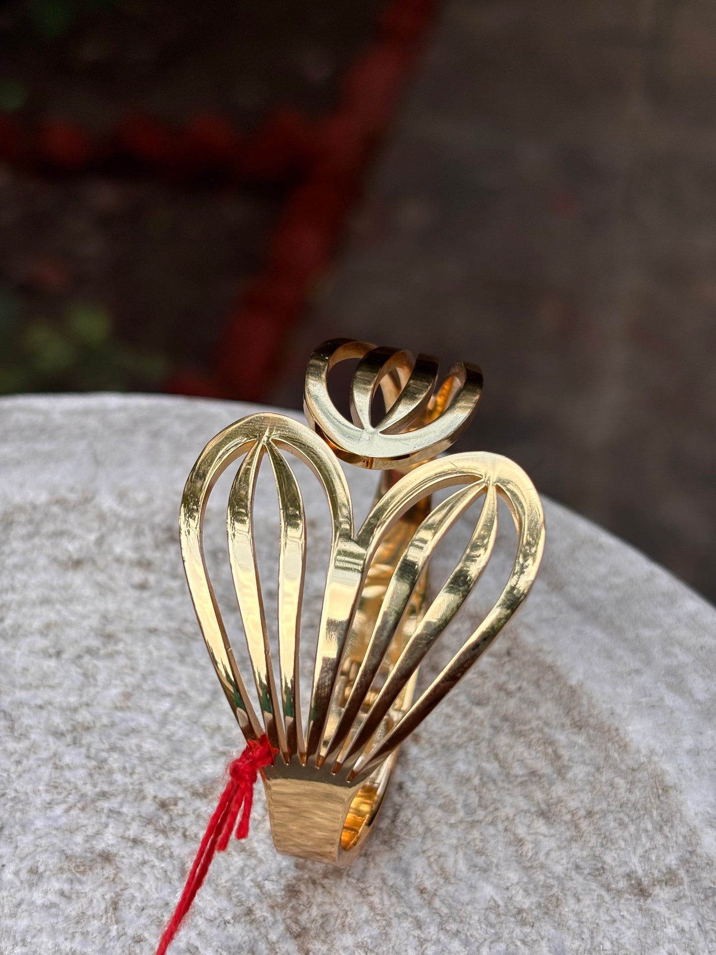 Gold Heart Cutout Cuff Bracelet – Anti-Tarnish