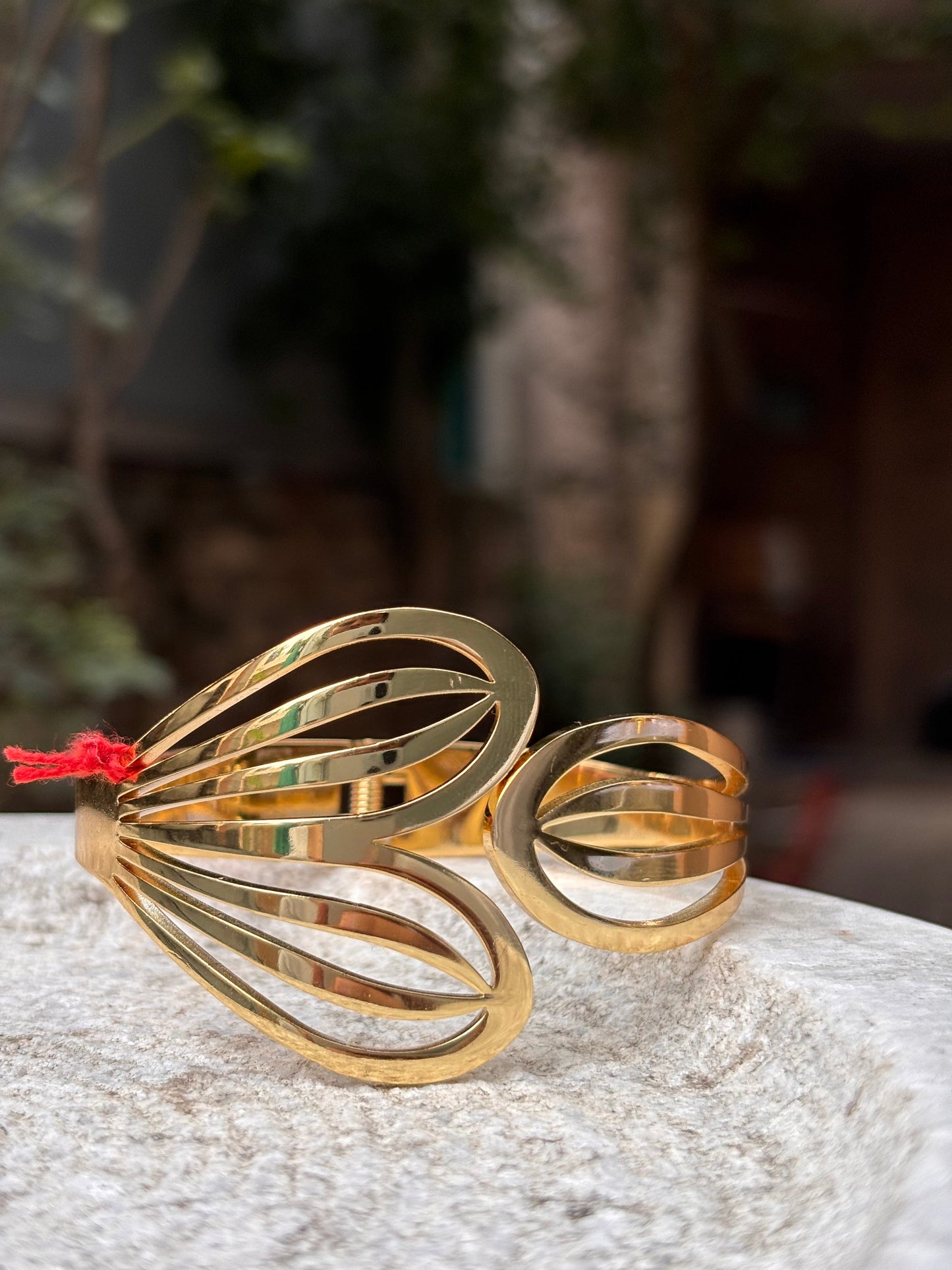 Gold Wave Cutout Cuff Bracelet – Anti-Tarnish