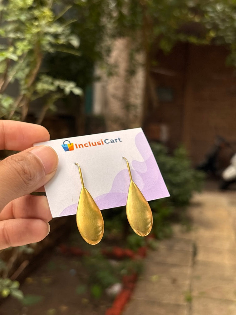 Golden Teardrop Anti-Tarnish Earrings