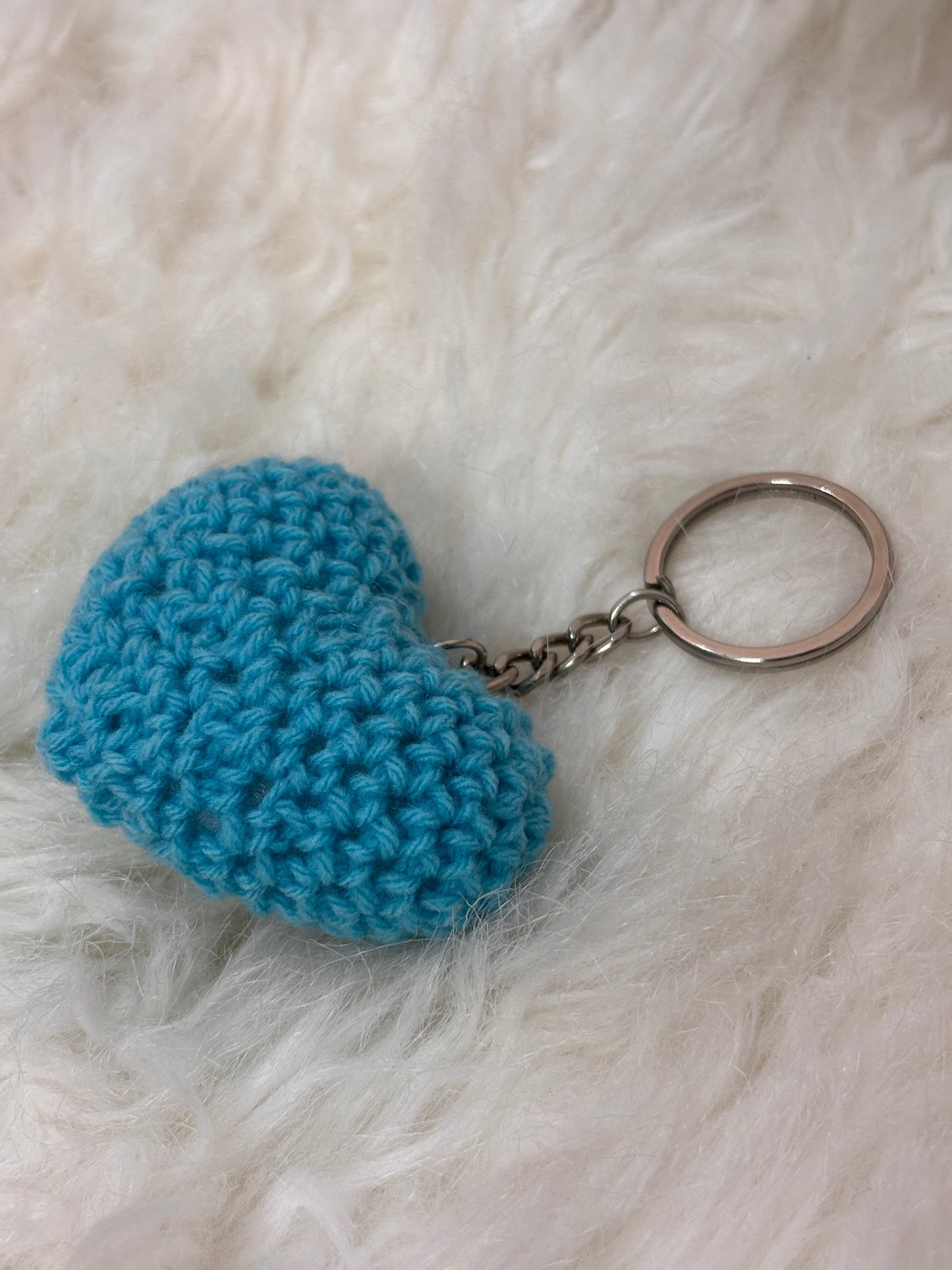 Crochet Keychain | Heart | Blue