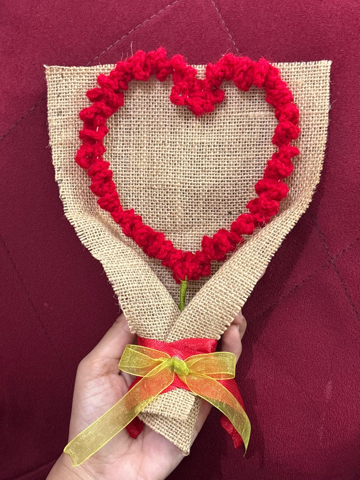 Valentine's Special | Crochet Red Heart Bouquet