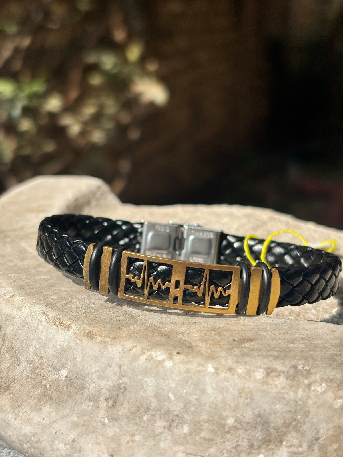 Mens Leather Bracelet | Heart Beat Leather Braided
