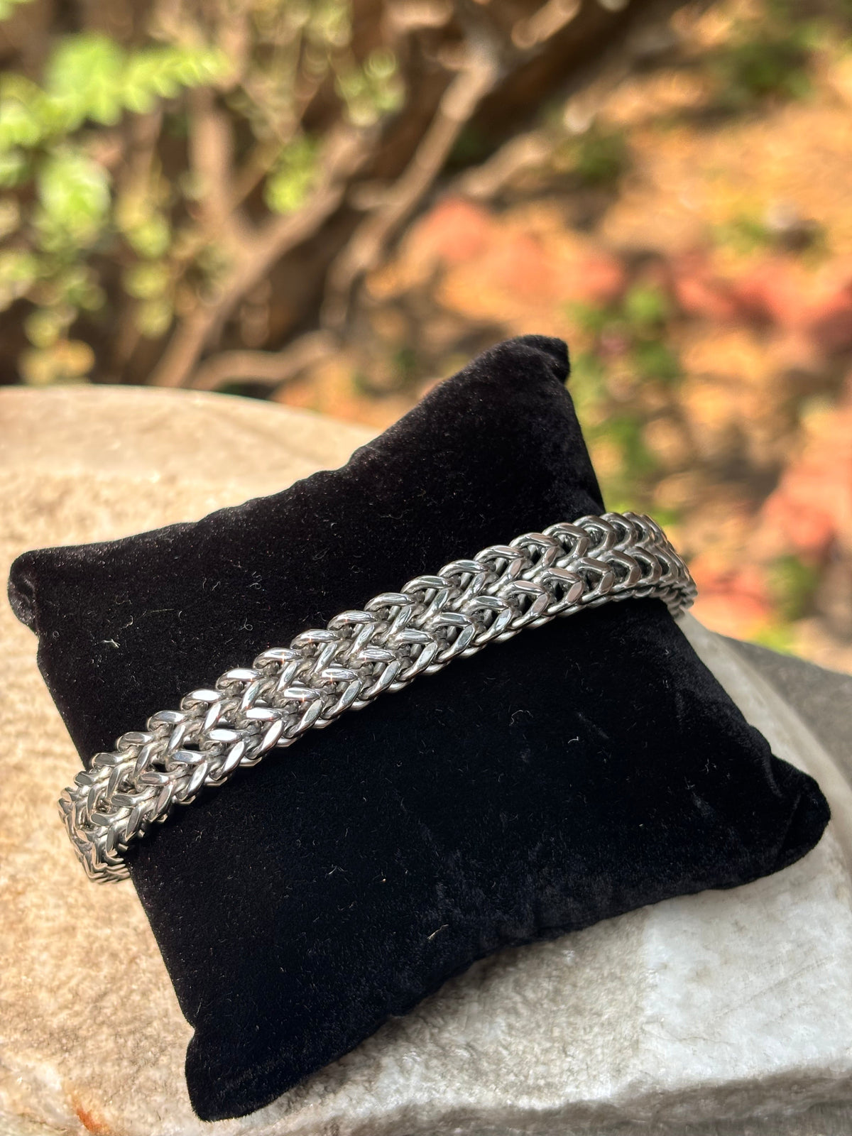Mens Chain Bracelet | Dual Link Silver Thin Chain