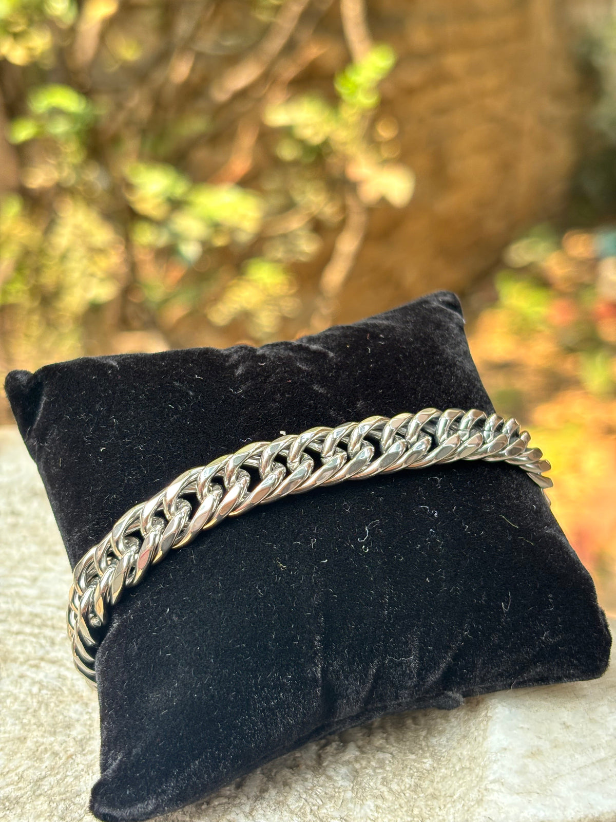 Mens Chain Bracelet | Silver Thin Interlocking Chain
