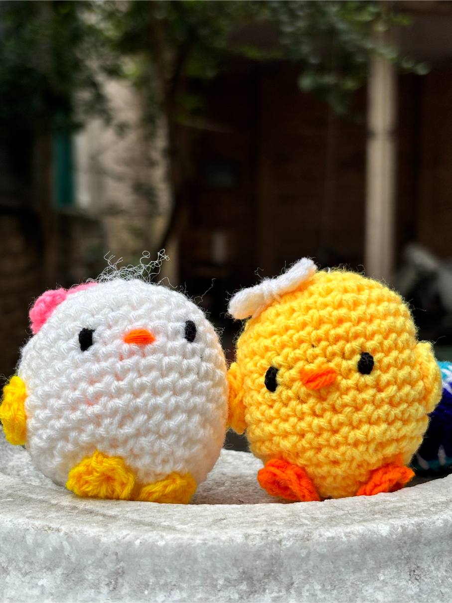 Cute Chick Crochet Toy Keychain | Yellow