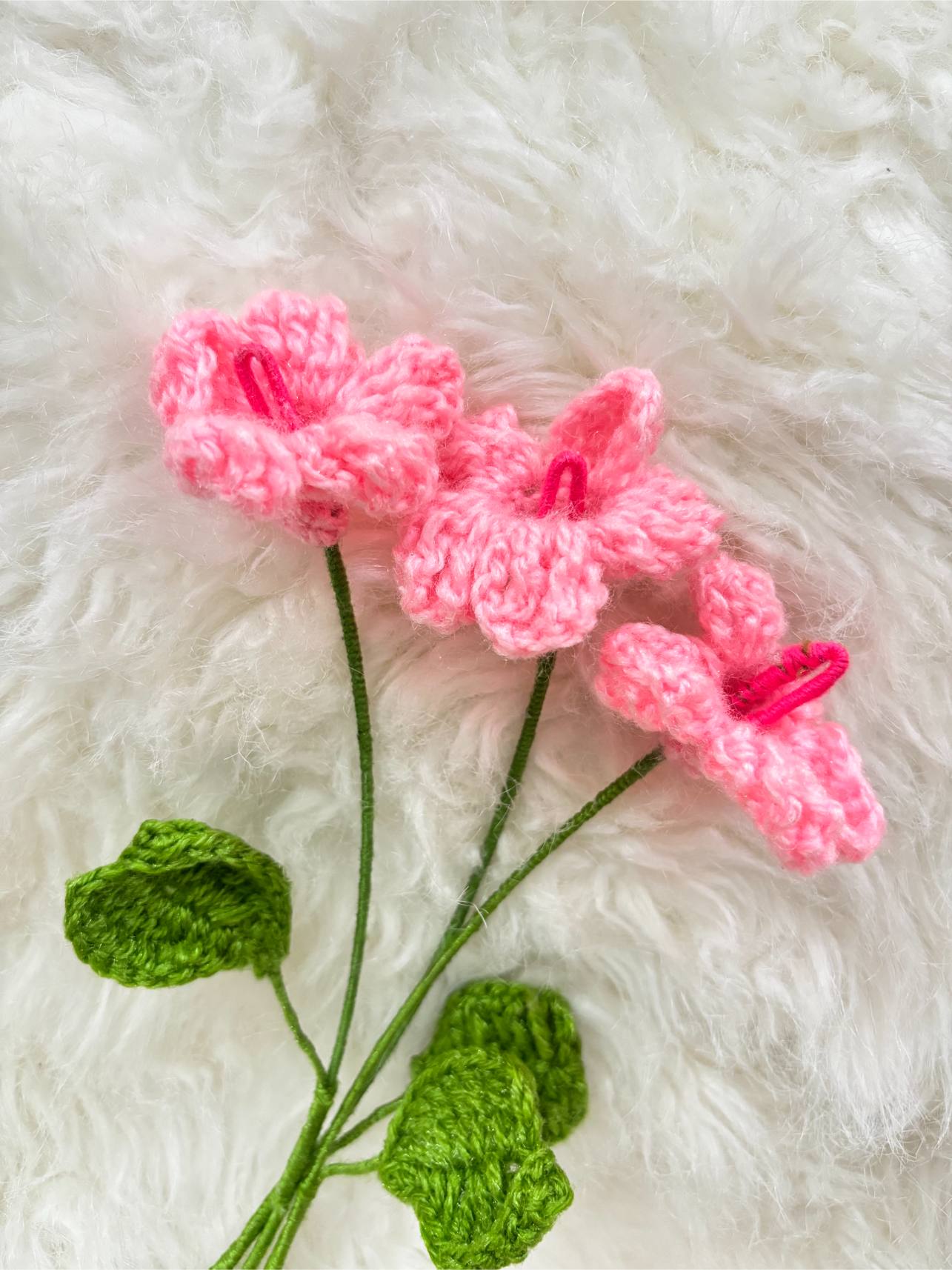 Wood Sorrels Crochet Flower | Baby Pink | Single Flower