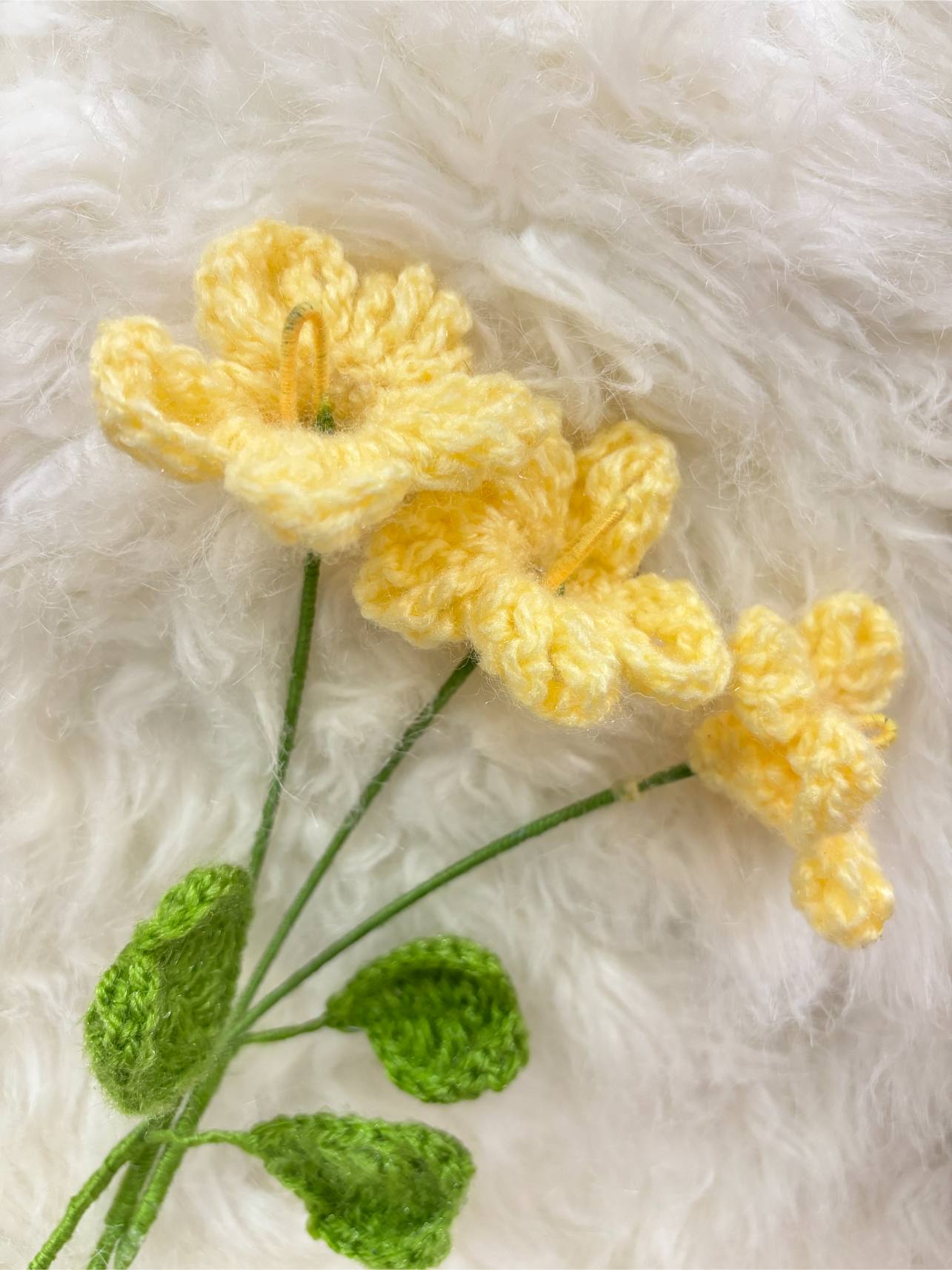Wood Sorrels Crochet Flower | Yellow | Single Flower