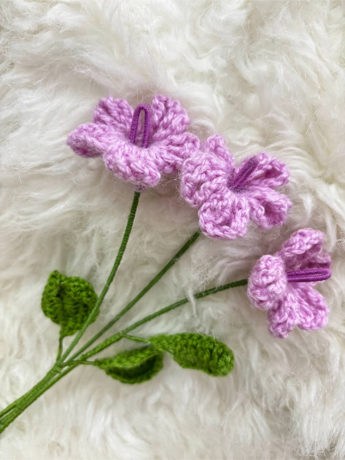 Wood Sorrels Crochet Flower | Lavendar | Single Flower