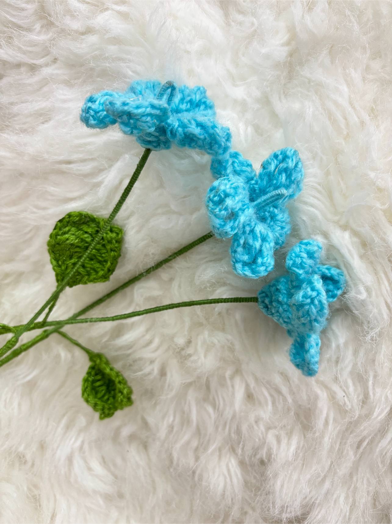 Wood Sorrels Crochet Flower | Blue | Single Flower