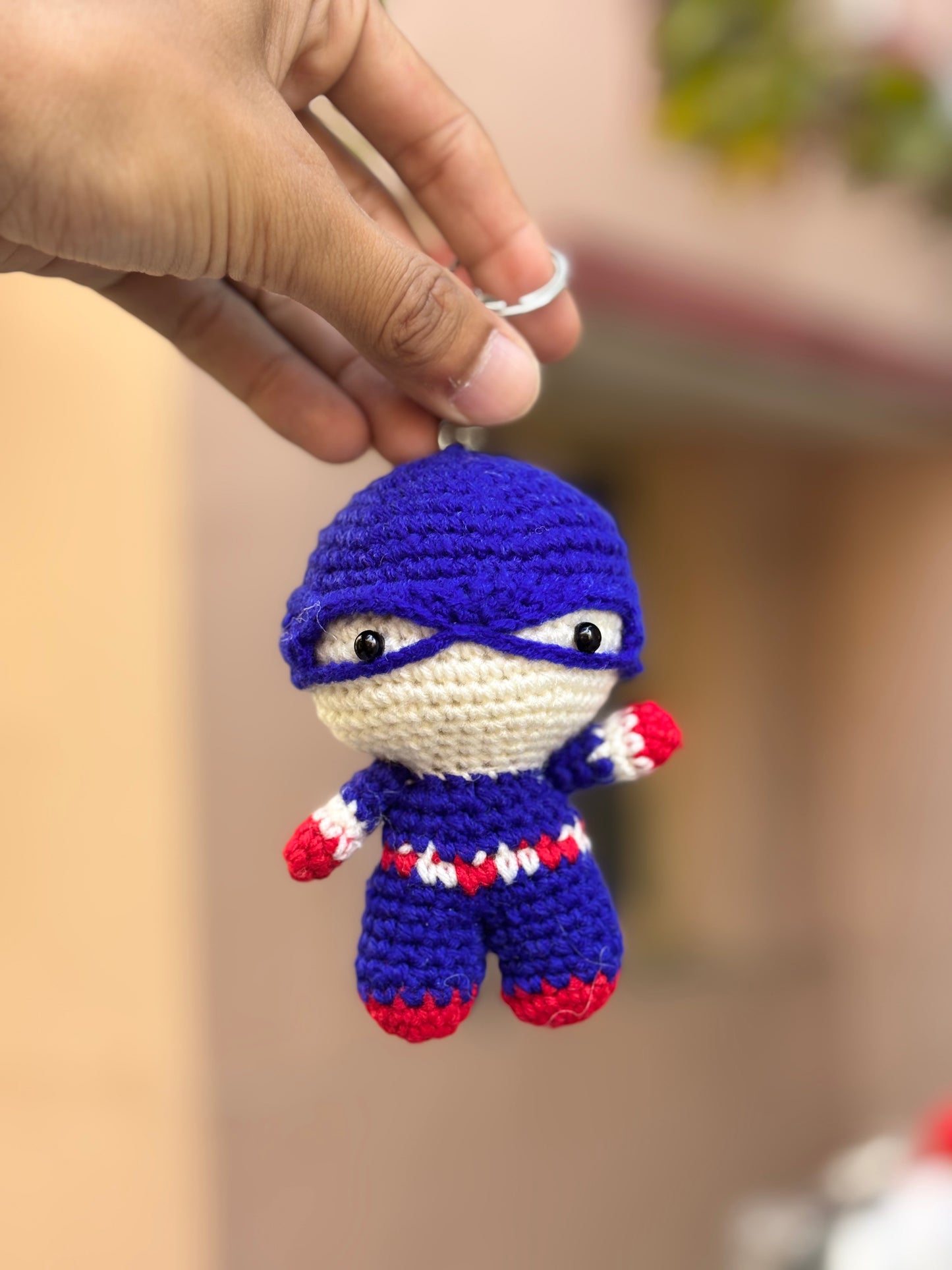 Crochet Keychain Captian America