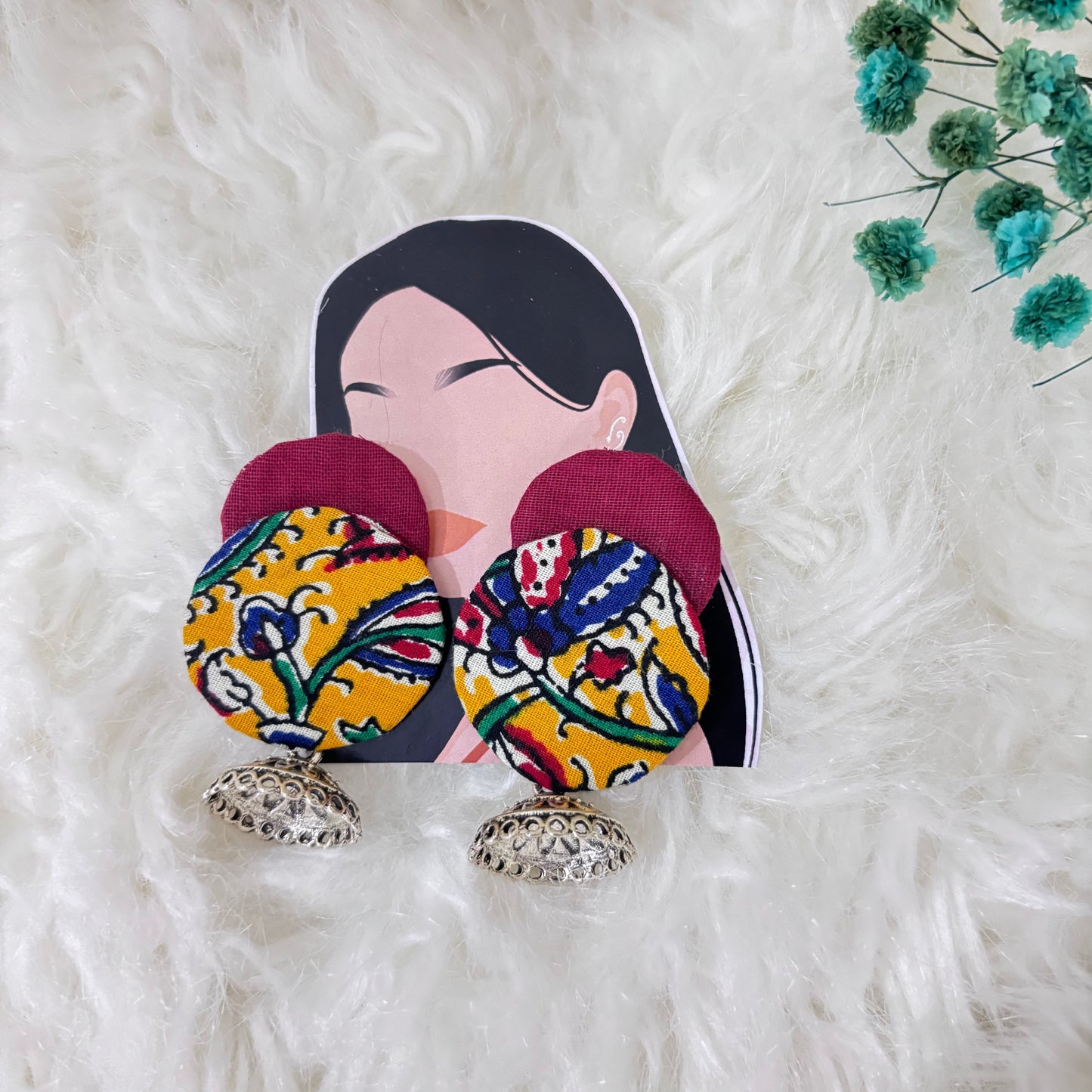 Kalamkari Fabric Earrings