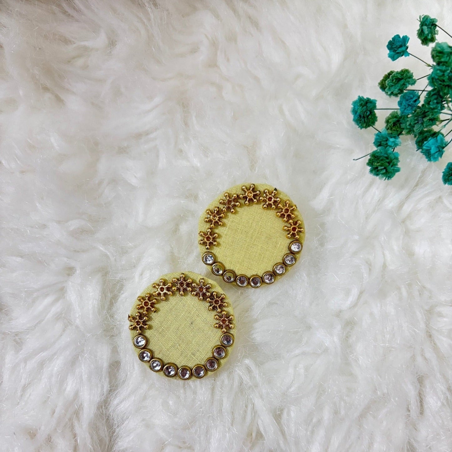 Unique Round Fabric Earrings