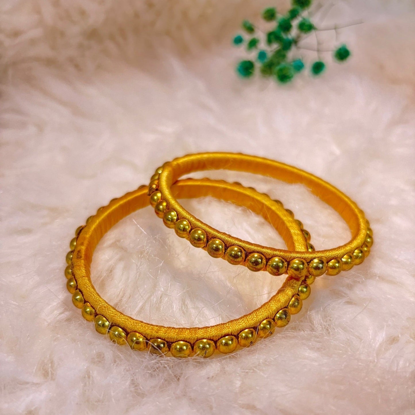 Golden Thread Work Fabric Bangles