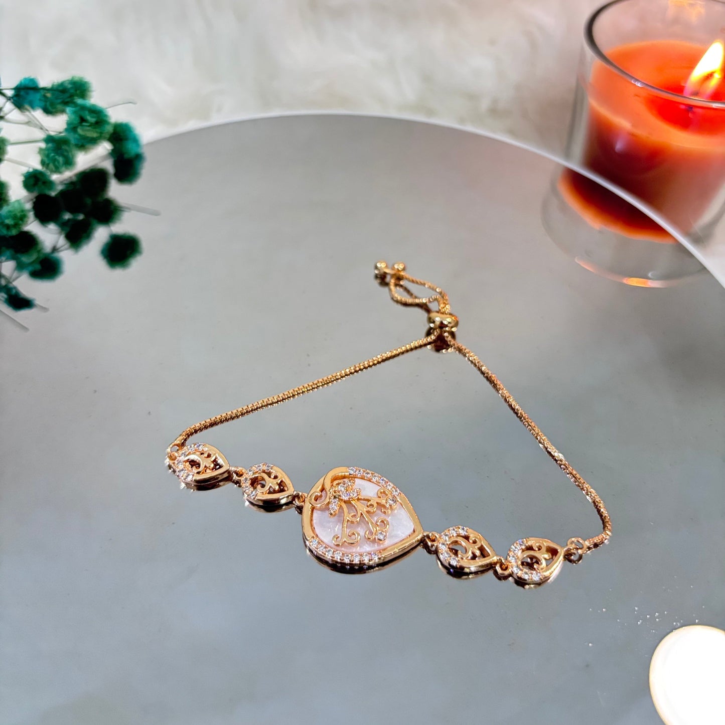 Crystaline Gold Adjustable AD Bracelet