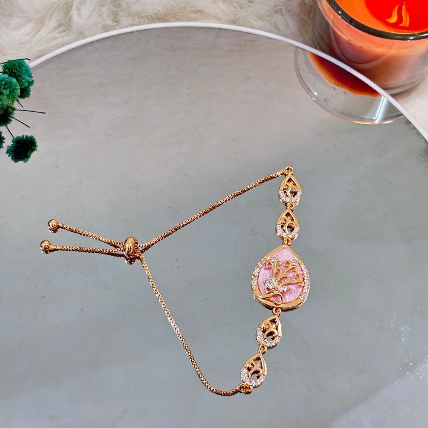 Rose Gold Adjustable AD Bracelet