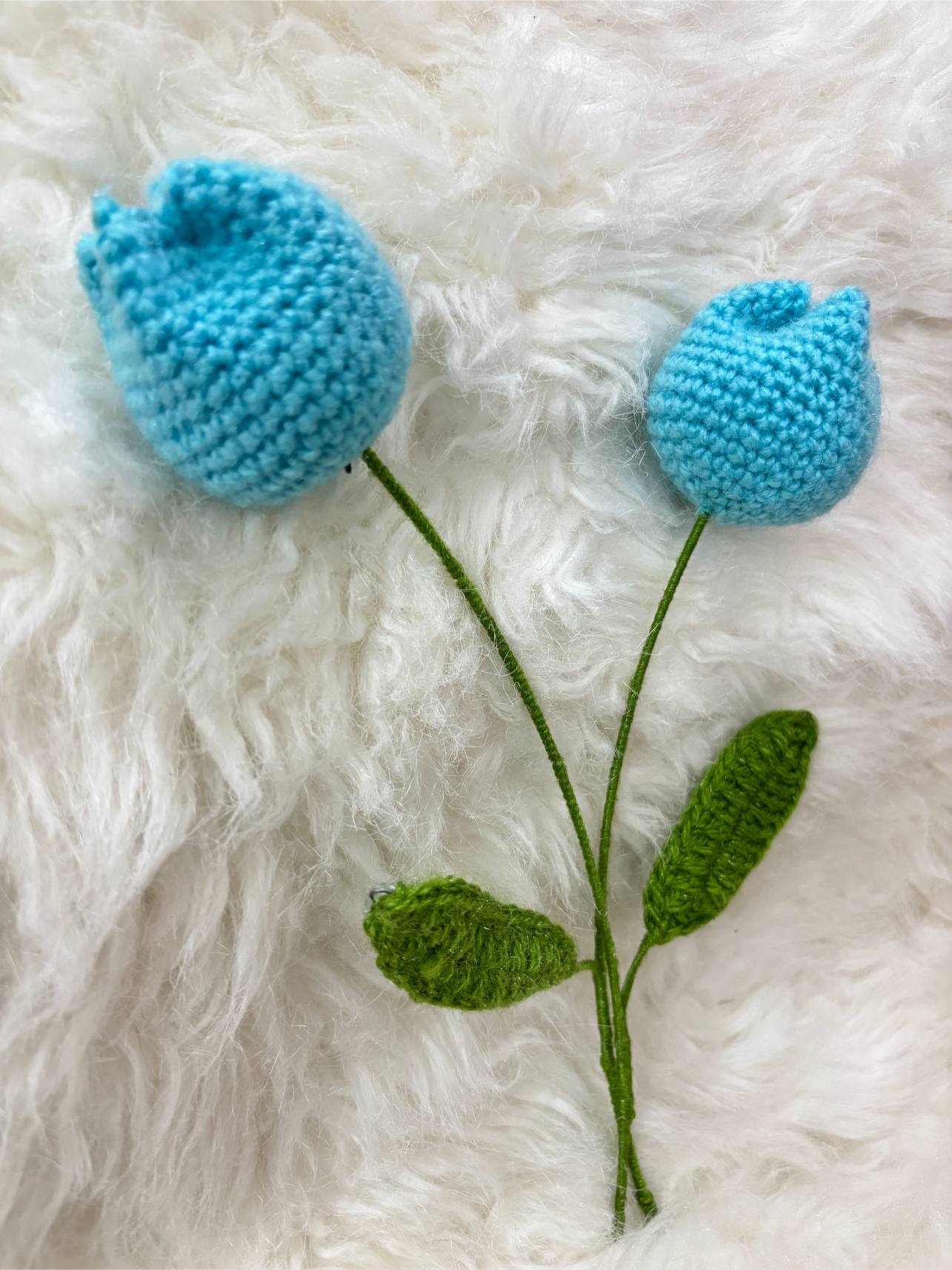Tuliip Crochet Flower | Light Blue