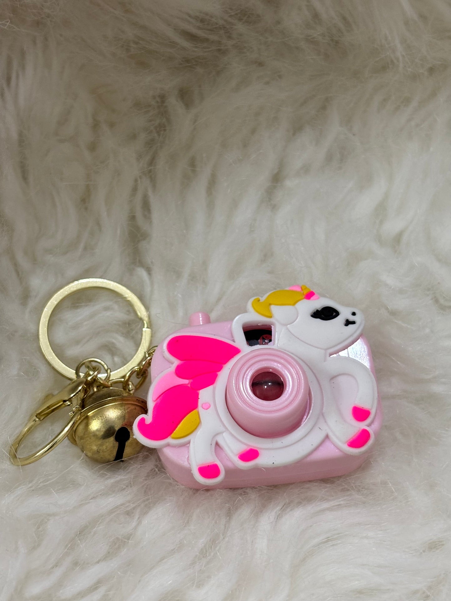 Light pink Lights Camera Keychain