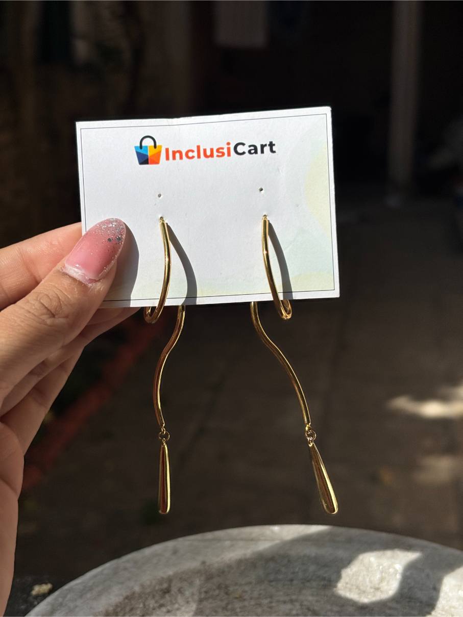 Long Anti Tarnish Stud Earrings