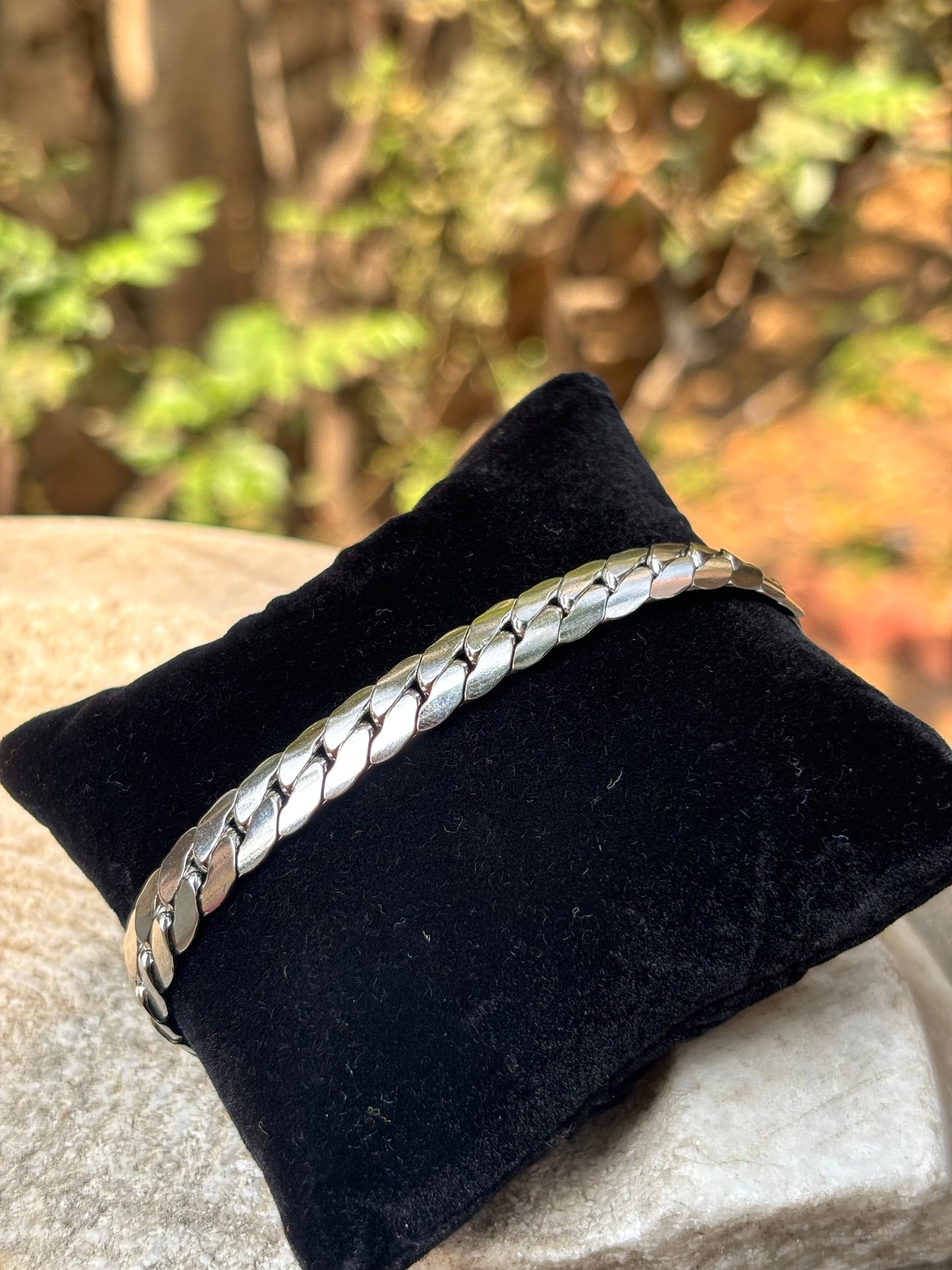 Mens Chain Bracelet | Silver Matte Polished Anti-Tarnish